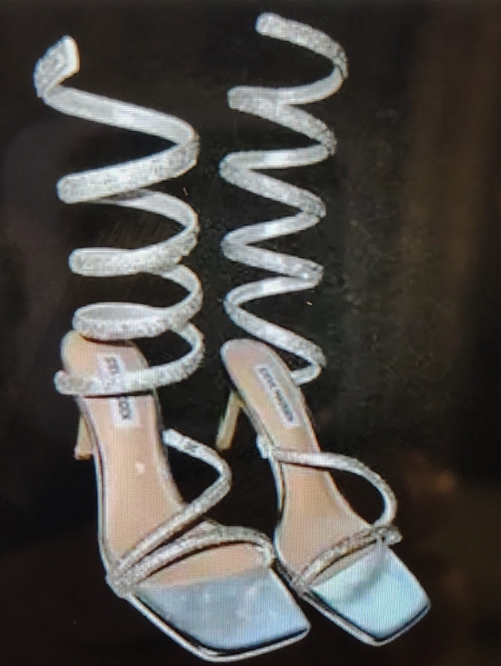 Steve Madden Shoes - Steve Madden Exotica Silver Spiral-Ankle Rhinestone Stiletto Heels Sz 8 NWF!